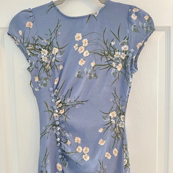 Reformation Blue Floral Frasier Midi Dress - Picture 4 of 10